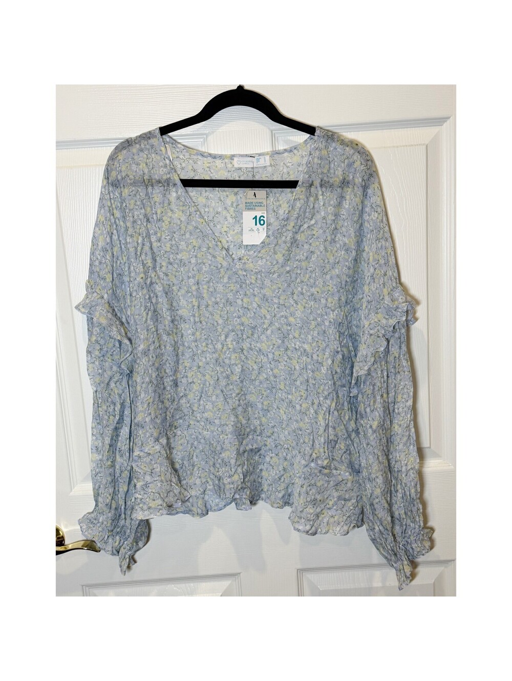 Light blue floral blouse